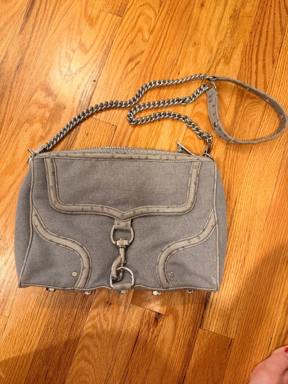 Rebecca Minkoff Denim and Leather Bag with Chain Strap